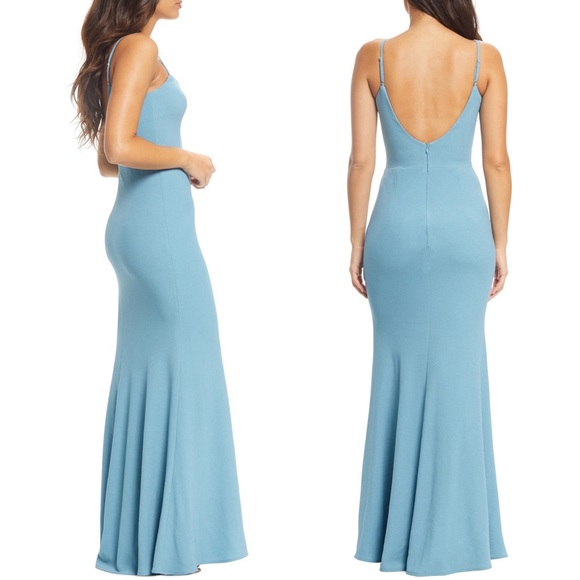 Dress the Population Jodi Gown in Sea Breeze - Picture 2 of 11